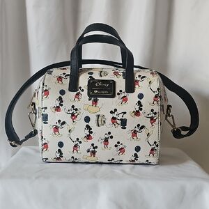 Disney Loungefly Mickey Mouse Satchel in White and Black Bag/purse